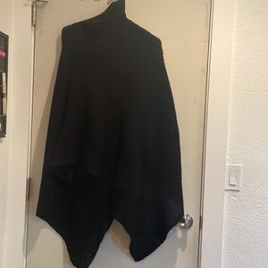Black knitted poncho